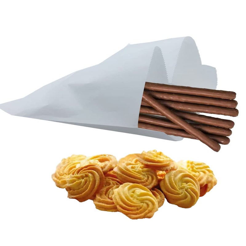 Amsthow Glassine Cookies Bags 5.12 x 6.3-inch Wax Paper Flat Treat White Paper Bags for Cookies, Pastries, Candies (100Pcs White) - Image 5